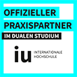iu-Praxispartner-Siegel: physioconcept als Praxispartner der Internationalen Hochschule für duale Studiengänge in Nürnberg